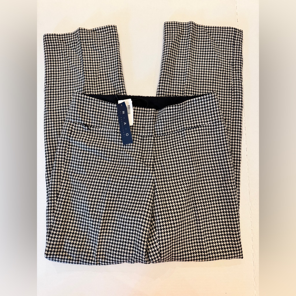 Magaschoni Black And White Houndstooth Wool And Cashmere Trousers